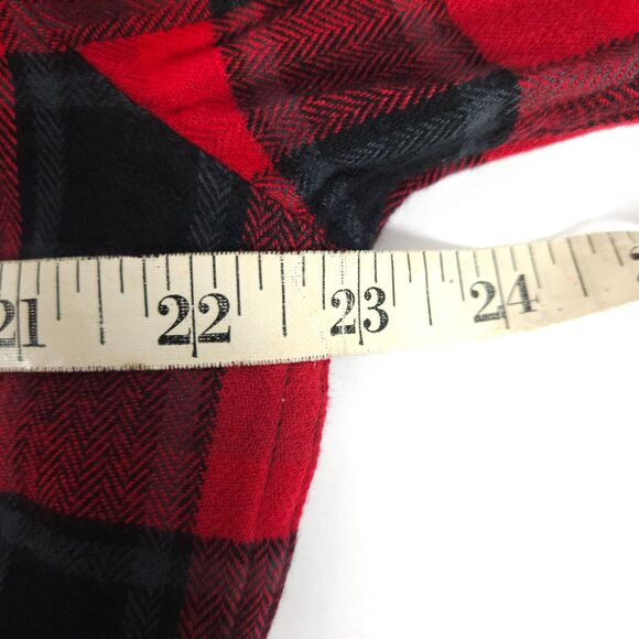 NWT Eddie Bauer Mens Medium Red Black Plaid Flannel Long Sleeve Button Up Shirt - Picture 5 of 7